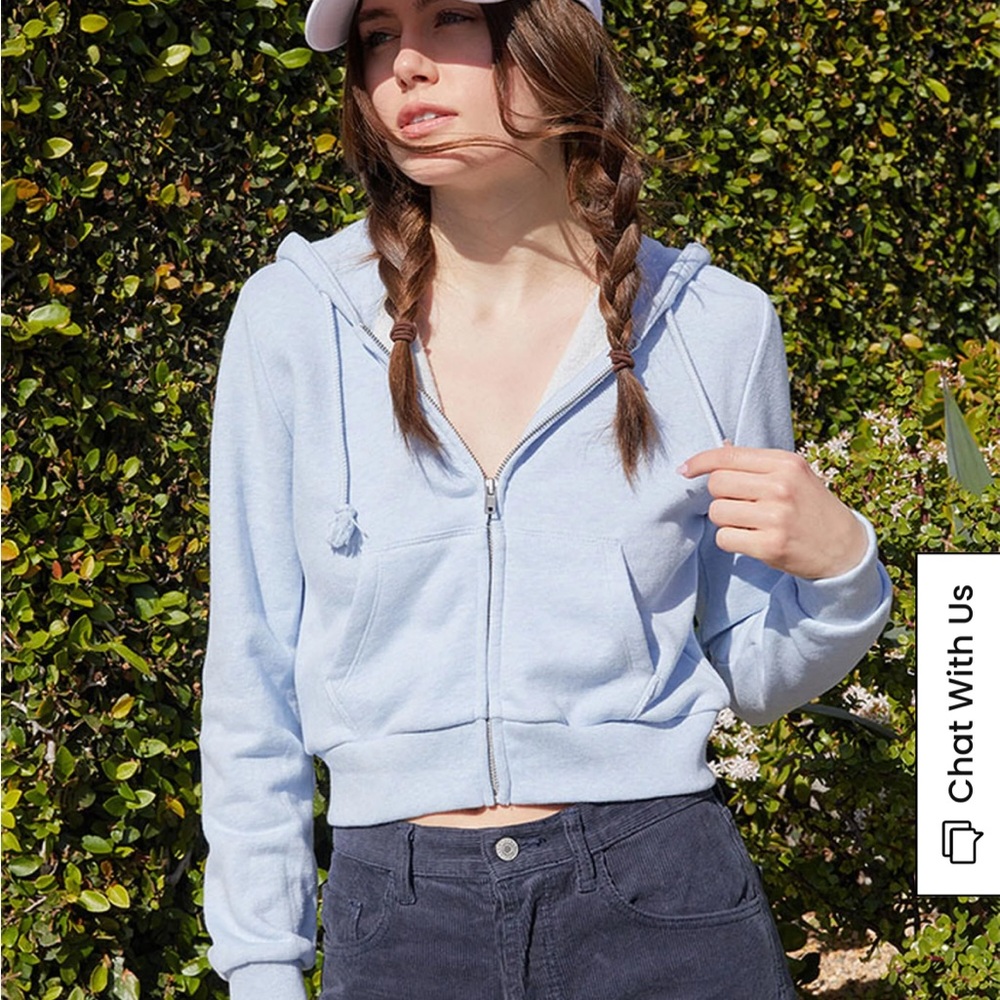 Brandy Melville cropped zip hoodie